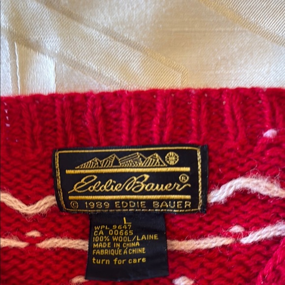 Festive Red, Wool Holiday Sweater with partridge in a pear tree design - Picture 6 of 6